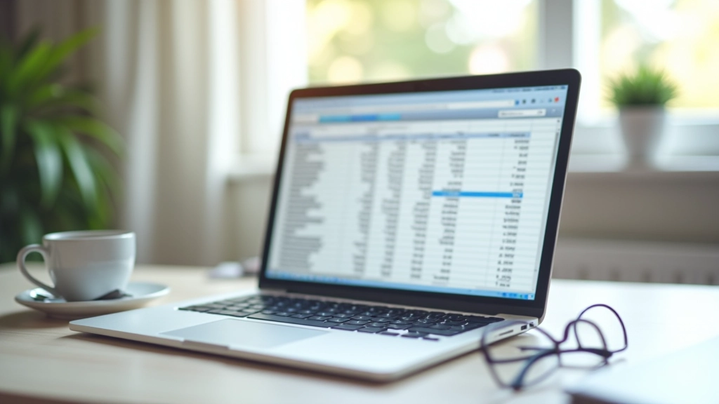 Počítač se spuštěným přehledem v tabulkovém programu