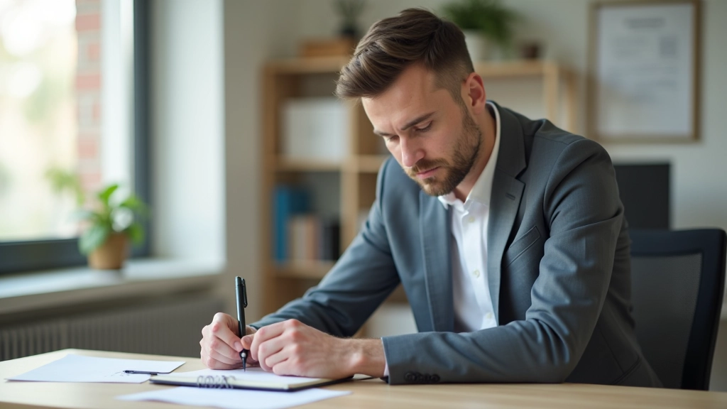 Osoba zapisující si poznámky v deníku s tužkou v ruce