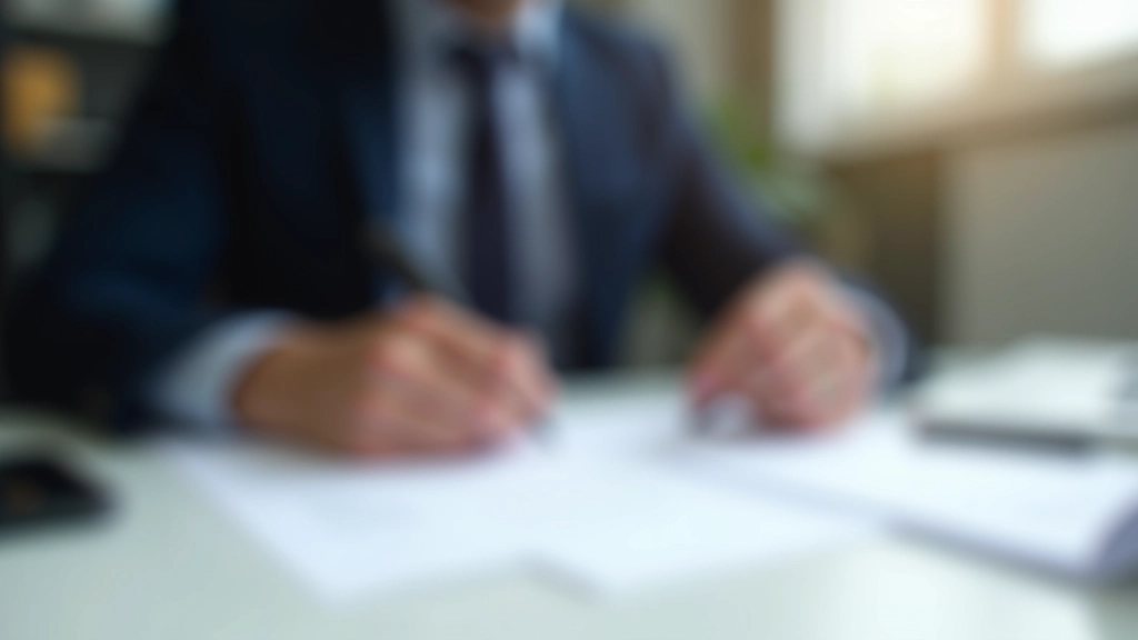 Osoba vyplňující formulář pojištění u stolu s dokumenty