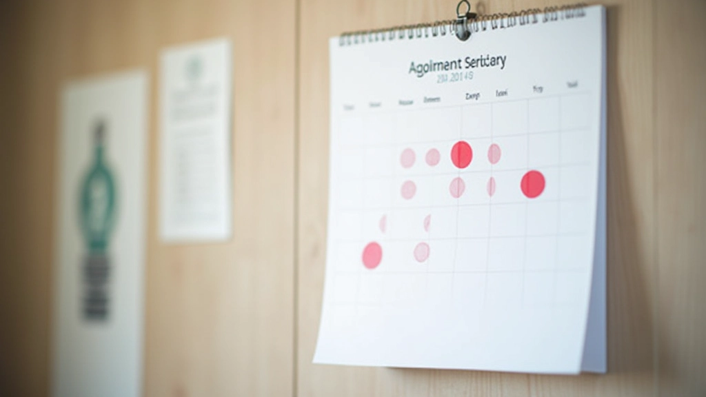 Kalendář se značenými dny splatnosti záloh a poznámkami